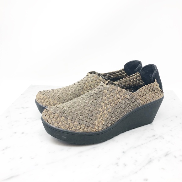Steven By Steve Madden Shoes - Madden Size 9 Gusty Wedges Shoes Gold Black